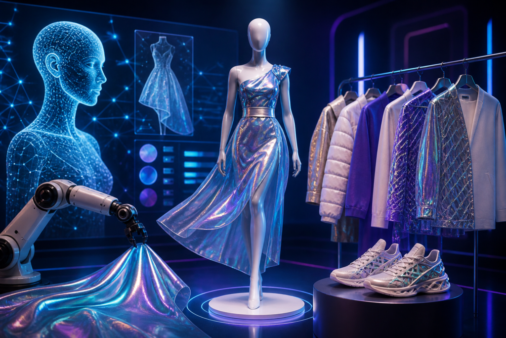 AI fashion trends 2026 futuristic clothing digital design smart fashion technology