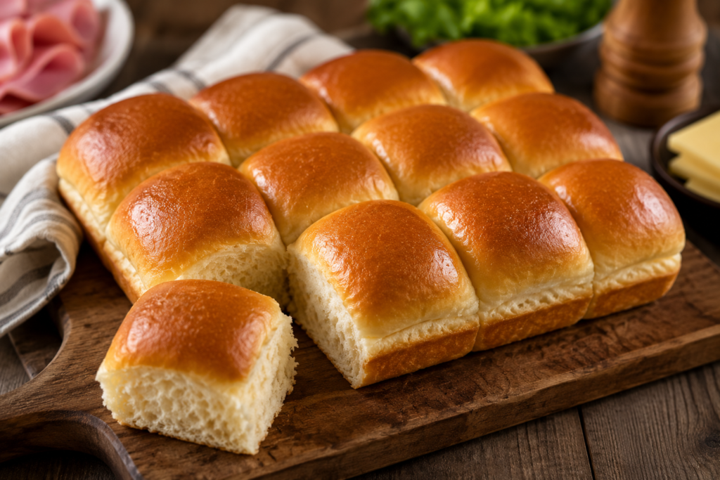 Easy grinder sliders recipe showing soft golden Hawaiian rolls perfect for slider bread base
